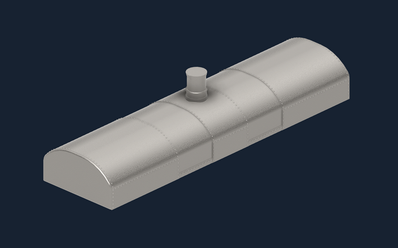 coffin tank car 3D model